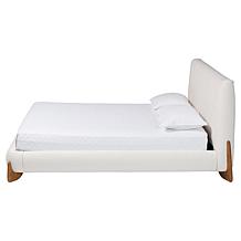 Vinicio Mid-Century Modern Boucle Queen-Size Platform Bed