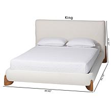 Vinicio Mid-Century Modern Boucle Queen-Size Platform Bed
