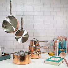 Vintage Hammered Tri-Ply Copper Deep Skillet 8" & 9.5"