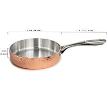 Vintage Hammered Tri-Ply Copper Deep Skillet 9.5"