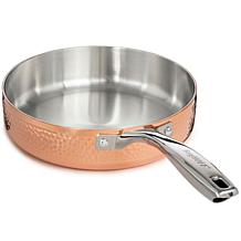 Vintage Hammered Tri-Ply Copper Deep Skillet