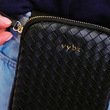 VYBZ Luxe Basketweave Faux Leather Magnetic Pocket Pal Pouch