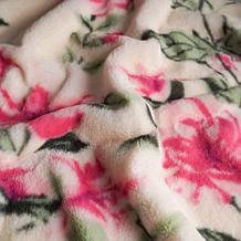 Warm & Cozy Floral Print Luxury Faux Fur Throw