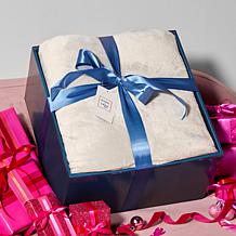 Warm & Cozy Plush and Sherpa 60" x 70" Throw with Foot Pocket