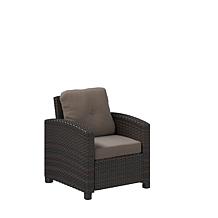 Well Traveled Living Miles Club Chair In Mocha Wicker