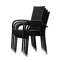Well Traveled Living Morgan Outdoor Wicker Chair - Black