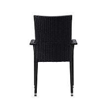 Well Traveled Living Morgan Outdoor Wicker Chair - Black