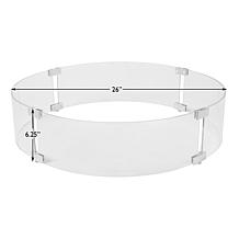 Well Traveled Living Tempered Glass Wind Guard For Round Fire Pits