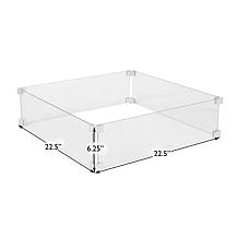 Well Traveled Living Tempered Glass Wind Guard For Square Fire Pits