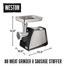 Weston #8 650-Watt Electric Meat Grinder and Sausage Stuffer