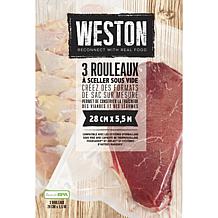 Weston Vacuum Sealer Bags 11" x 18' Roll 3-Pack