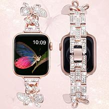 WFG Metal Band with Butterfly & Rhinestone for Apple Watch 44mm