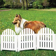White Adirondack Style 3-Panel Free Standing Pet Gate 48" W