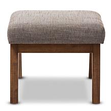 Wholesale Interiors Aberdeen Upholstered Ottoman - Walnut/Gravel