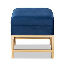 Wholesale Interiors Aliana Velvet Upholstered Small Storage Ottoman