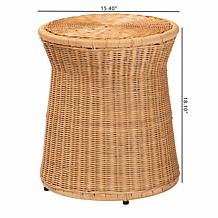 Wholesale Interiors bali and pari Caroline Rattan End Table -  Round