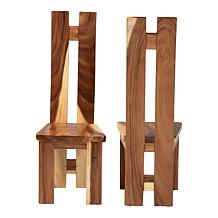 Wholesale Interiors bali and pari Lin Wood Dining Chair Set of 2