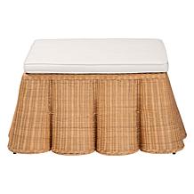 Wholesale Interiors bali and pari Palm Rattan Ottoman w/Cushion Square
