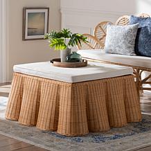 Wholesale Interiors bali and pari Palm Rattan Ottoman w/Cushion Square