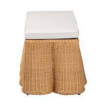 Wholesale Interiors bali and pari Palm Rattan Ottoman w/Cushion Rec
