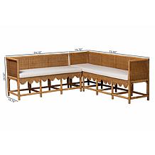 Wholesale Interiors bali and pari Seranay Bohemian Rattan 2pc Nook Set