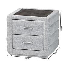 Wholesale Interiors Baxton Studio Cadmus Modern Fabric  Nightstand