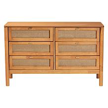 Wholesale Interiors Baxton Studio Jenn Japandi 6-Drawer Rattan Dresser