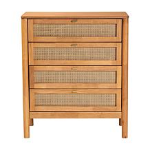 Wholesale Interiors Baxton Studio Jenn Japandi Rattan 4 Drawer Chest