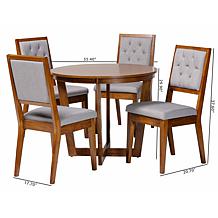 Wholesale Interiors Baxton Studio Kala Modern Wood 5pc Dining Set