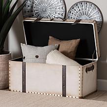 Wholesale Interiors Baxton Studio Nevio Vintage Canvas Storage Trunk