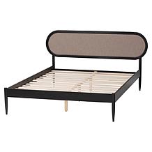 Wholesale Interiors Baxton Studio Shirin Mid Century Wood Queen Bed