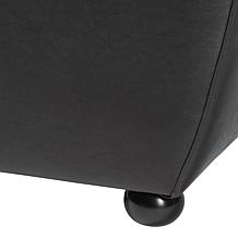 Wholesale Interiors Bicast Leather Ottoman with Rounded Sides