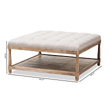 Wholesale Interiors Carlotta Fabric Upholstered Coffee Table Ottoman