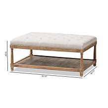Wholesale Interiors Carlotta Fabric Upholstered Coffee Table Ottoman