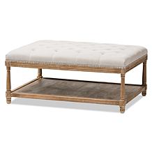 Wholesale Interiors Carlotta Fabric Upholstered Coffee Table Ottoman