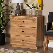 Wholesale Interiors Decon Oak Finished Wood 3-Drawer Storage Chest