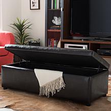 Wholesale Interiors Dennehy Bonded Leather Ottoman