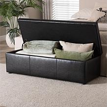 Wholesale Interiors Dennehy Bonded Leather Ottoman