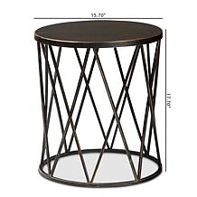 Wholesale Interiors Finnick Modern Industrial Antique Black End Table