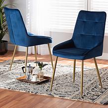 Wholesale Interiors Gavino Velvet Upholstered 2-Piece Dining Chair Set