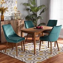 Wholesale Interiors Gilmore Velvet Fabric Upholstered 5PC Dining Set