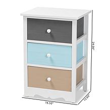 Wholesale Interiors Kalila Modern and Contemporary 3-Drawer Nightstand