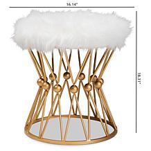 Wholesale Interiors Leonie Faux Fur Upholstered Ottoman
