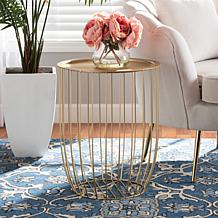 Wholesale Interiors Mabon Modern and Contemporary Gold End Table