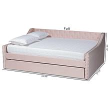 Wholesale Interiors Raphael Velvet Fabric Upholstered Full Size Daybed