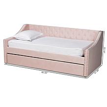 Wholesale Interiors Raphael Velvet Fabric Upholstered Twin Size Daybed