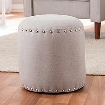 Wholesale Interiors Rosine Fabric Upholstered Nail Trim Ottoman