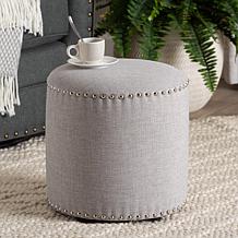 Wholesale Interiors Rosine Fabric Upholstered Nail Trim Ottoman