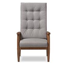 Wholesale Interiors Roxy Upholstered Button-Tufted Chair - Walnut