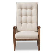 Wholesale Interiors Roxy Upholstered Button-Tufted Chair - Walnut